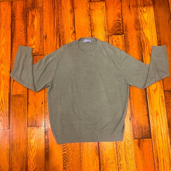 BEN SILVER CHARLESTON SEAFOAM GREEN PIMA COTTON CREWNECK SWEATERSIZE XXL